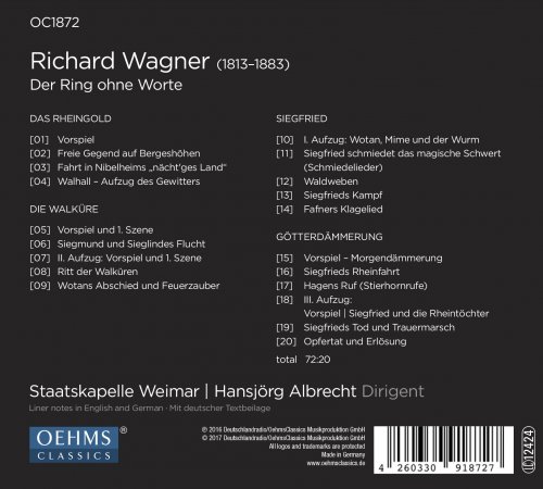 Staatskapelle Weimar, Hansjörg Albrecht - Wagner-Maazel: Der Ring ohne Worte (2017) [Hi-Res]