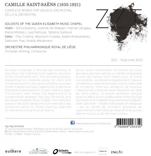 Christian Arming, Soloists of the Queen Elisabeth Music Chapel - Camille Saint-Saëns: Complete Works for Violin and Orchestra & Cello and Orchestra (2013) [Hi-Res]