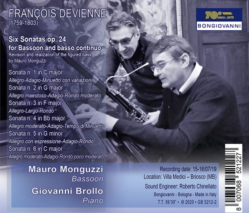 Mauro Monguzzi & Giovanni Brollo - Devienne: 6 Bassoon Sonatas, Op. 24 (2020) [Hi-Res]