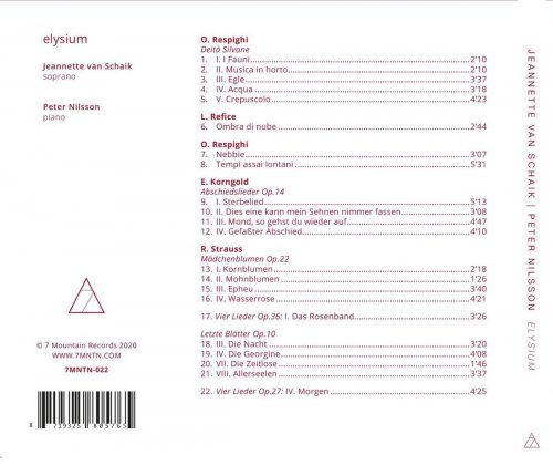 Jeannette van Schaik & Peter Nilsson - Elysium (2020) [Hi-Res]
