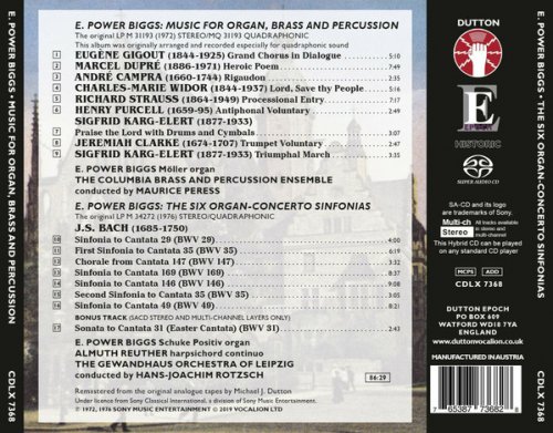 E. Power Biggs - Music for Organ, Brass and Percussion & The Six Organ-Concerto Sinfonias (1972, 1976) [2019 SACD]