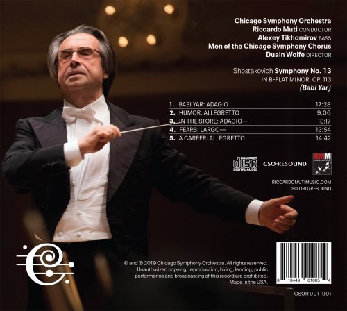 Chicago Symphony Chorus, Alexey Tikhomirov, Chicago Symphony Orchestra, Riccardo Muti - Shostakovich: Symphony No. 13 in B-Flat Minor, Op. 113 "Babi Yar" (Live) (2020) [Hi-Res]