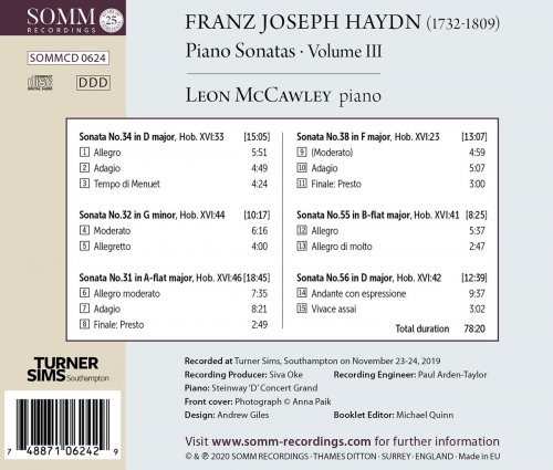 Leon McCawley - Haydn: Piano Sonatas, Vol. 3 (2020) [Hi-Res]