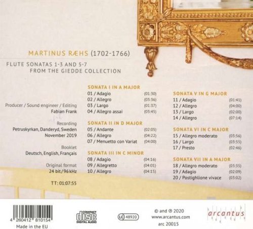 Clara Guldberg Ravn, Anna Paradiso, Mats Olofsson, Jonas Nordberg - The Flute Sonatas by Martinus Ræhs - Who enchants this meeting so? (2020) [Hi-Res]