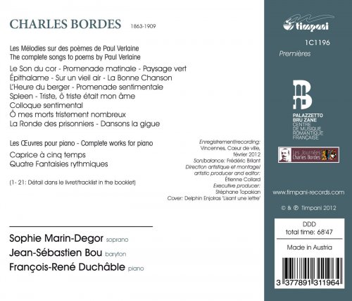 Sophie Marin-Degor, Jean-Sébastien Bou, François-René Duchâble - Charles Bordes: Mélodies - Œuvres pour piano (2013) [Hi-Res]