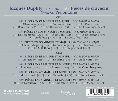 Yves-G. Prefontaine - Duphly: Pièces de clavecin (2015) [Hi-Res]