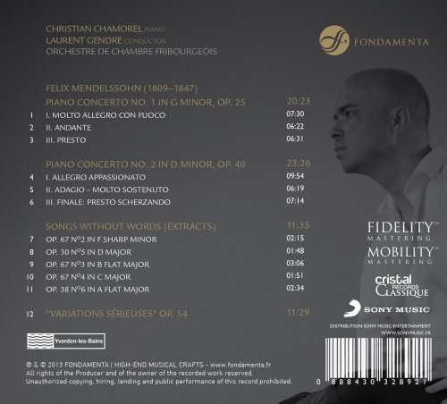 Christian Chamorel, Orchestre de Chambre de Fribourgeois, Laurent Gendre - Mendelssohn: Piano Concertos & Other Works for Solo Piano (2014) [Hi-Res]