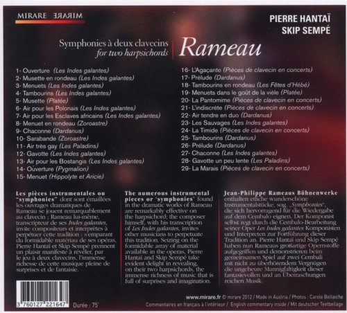 Pierre Hantaï, Skip Sempé - Rameau: Symphonies for two harpsichords (2012) [Hi-Res]