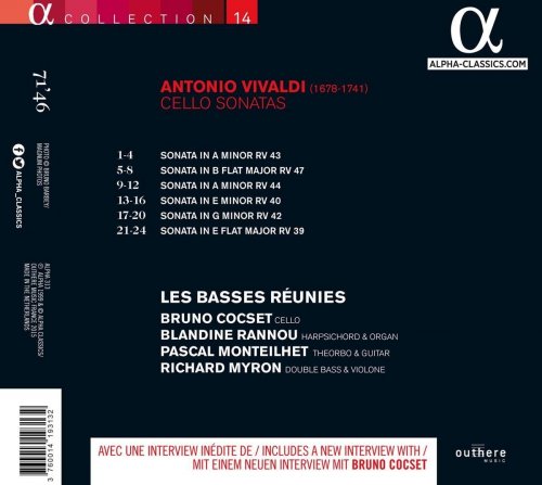 Bruno Cocset, Les Basses Réunies - Vivaldi: Cello Sonatas (1999)