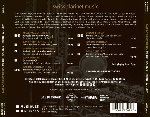Bernhard Röthlisberger, Nils Kohler, Ernesto Molinari, Benjamin Engeli - Swiss Clarinet Music (2020) [Hi-Res]