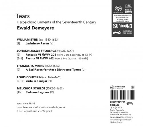 Ewald Demeyere - Tears - Harpsichord Laments from the 17th-Century (2013) [Hi-Res]