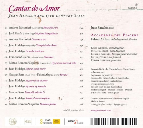 Juan Sancho, Accademia del Piacere, Fahmi Alqhai - Cantar de Amor (Juan Hidalgo & 17th-C. Spain) (2015) [Hi-Res]