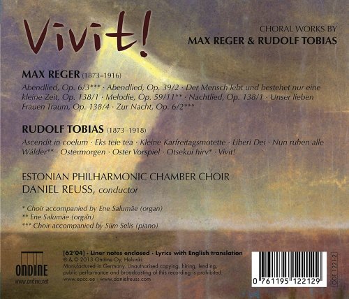 Ene Salumäe, Siim Selis, Estonian Philharmonic Chamber Choir, Daniel Reuss - Vivit! - Choral Works By Max Reger and Rudolf Tobias (2013) [Hi-Res]