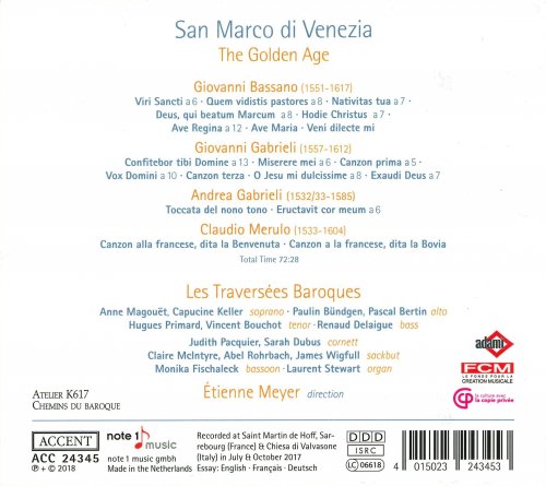 Les Traversées Baroques & Étienne Meyer - San Marco di Venezia: The Golden Age (2018) [CD-Rip]