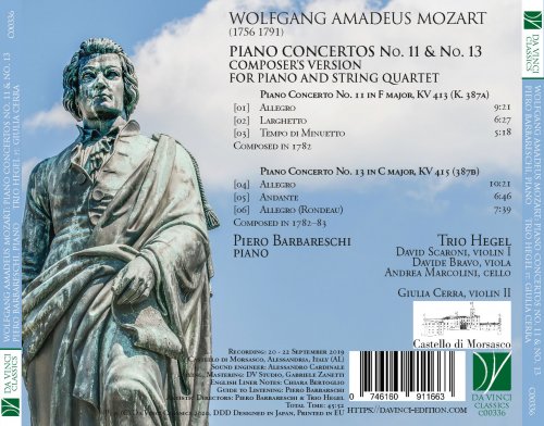 Piero Barbareschi - Mozart: Piano Concertos No. 11 & No. 13 (Composer's Version for Piano and String Quartet) (2020)