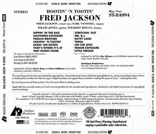 Fred Jackson - Hootin' 'N Tootin' (1962) CD Rip