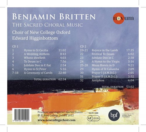 New College Choir Oxford, Edward Higginbottom - Britten: The Sacred Choral Music (2013) [Hi-Res]