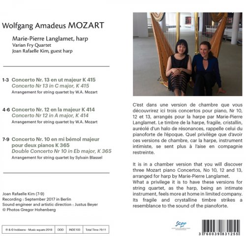 Marie-Pierre Langlamet, Varian Fry Quartet, Joan Rafaelle Kim - Mozart: Marie-Pierre Langlamet (2018) [Hi-Res]