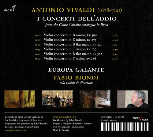 Europa Galante, Fabio Biondi - Vivaldi: I concerti dell'addio (2015) Hi-Res