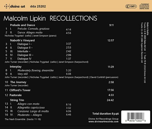 Nicholas Trygstad, Janet Simpson, John Turner, David Corkhill, The Nash Ensemble - Malcolm Lipkin - Recollections (2020) [Hi-Res]