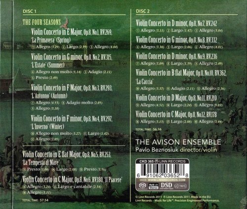 The Avison Ensemble, Pavlo Beznosiuk - Vivaldi: Il Cimento del'armonia e dell'inventione, Op. 8 (2011) [SACD]