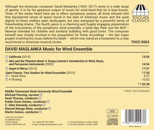 Middle Tennessee State University Wind Ensemble, Reed Thomas, Rubén Darío Gómez, C. Allen Kennedy, Manuel Monge-Mata, Martin Gaines - David Maslanka: Music for Wind Ensemble (2021) [Hi-Res]