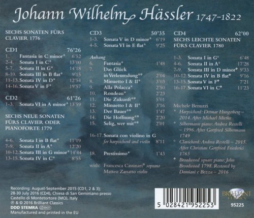 Michele Benuzzi - Johann Wilhelm Hässler: Keyboard Sonatas (2016)