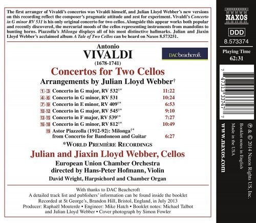 European Union Chamber Orchestra, Hans-Peter Hofmann, Julian Lloyd Webber, Jiaxin Lloyd Webber - Vivaldi: Concertos for 2 Cellos (2014) [Hi-Res]