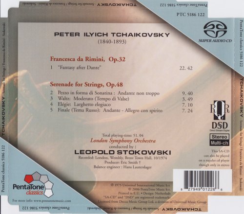 Leopold Stokowski, London Symphony Orchestra - Tchaikovsky Serenade for Strings Op. 48, Francesca da Rimini Op. 32 (2006) [SACD]