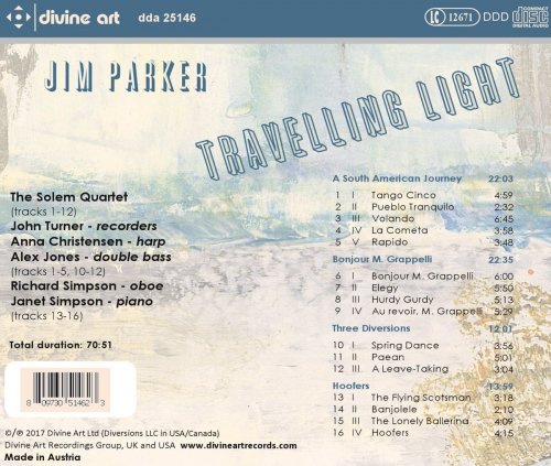 John Turner, Anna Christensen, Alex Jones, Richard Simpson, Janet Simpson, The Solem Quartet - Travelling Light (2017) [Hi-Res]