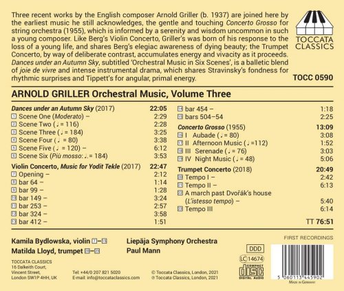 Kamila Bydlowska, Matilda Lloyd, Liepaja Symphony Orchestra & Paul Mann - Arnold Griller: Orchestral Music, Vol. 3 (2021) [Hi-Res]