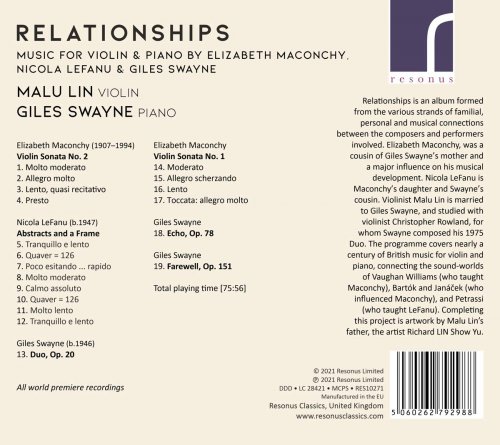 Malu Lin & Giles Swayne - Relationships: Maconchy, LeFanu & Swayne (2021) [Hi-Res]