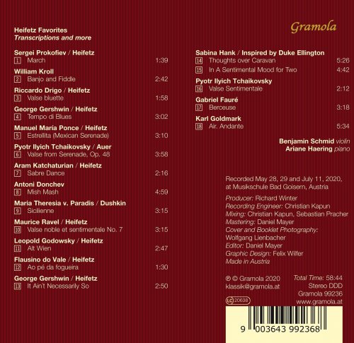 Benjamin Schmid & Ariane Haering - Heifetz Favorites: Transcriptions & More (2021) [Hi-Res]