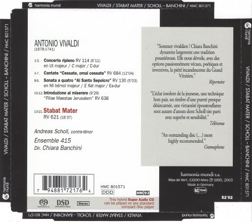 Andreas Scholl, Ensemble 415, Chiara Banchini - Vivaldi: Stabat Mater (1995/2003) [SACD]