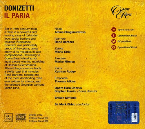 Albina Shagimuratova, Rene Barbera, Misha Kiria, Marko Mimica, Mark Elder, Britten Sinfonia - Donizetti: Il Paria (2021) [Hi-Res] [MQA]