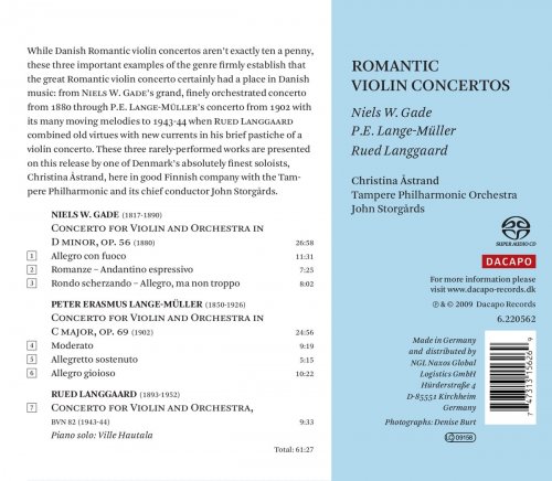 John Storgards, Christina Astrand - Gade, Lange-Müller, Langgaard: Romantic Violin Concertos (2009) [SACD]