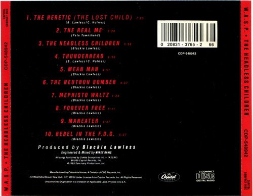 W.A.S.P. - The Headless Children (1989) CD-Rip