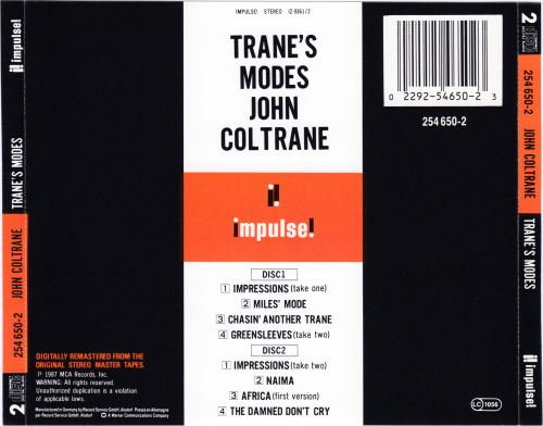 John Coltrane - Trane's Modes (The Mastery of John Coltrane, Vol. IV) (1987)