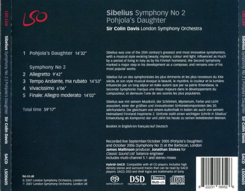 Sir Colin Davis, London Symphony Orchestra - Jean Sibelius Symphony No 2, Pohjola’s Daughter (2007) [SACD]