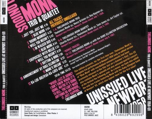 Thelonious Monk - Unissued Live at Newport 1958-59 (2008)
