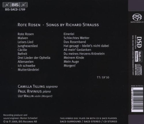 Camilla Tilling, Paul Rivinius - Richard Strauss - Rote Rosen (2009) Hi-Res