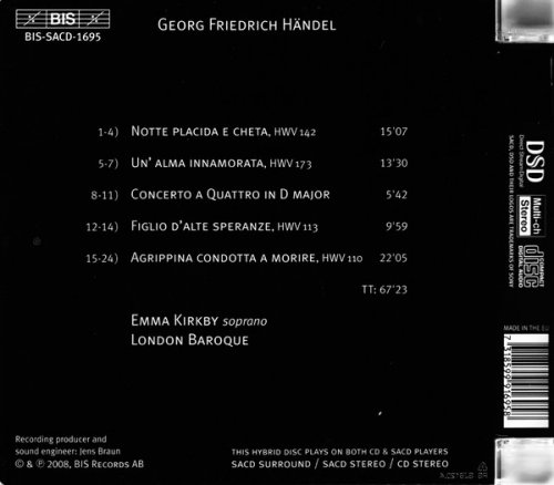 Emma Kirkby, London Baroque - Handel In Italy, Solo Cantatas (2008) [SACD]