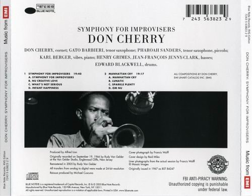 Don Cherry - Symphony for Improvisers (1966) {RVG Edition} CD Rip