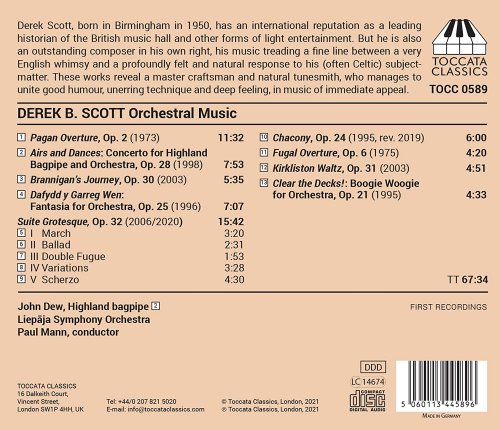 Paul Mann, Liepāja Symphony Orchestra, John Dew - Derek B. Scott: Orchestral Music (2021) [Hi-Res]