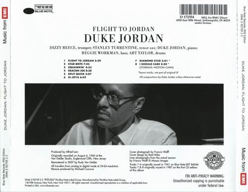 Duke Jordan - Flight To Jordan (1960) {RVG Edition} CD Rip