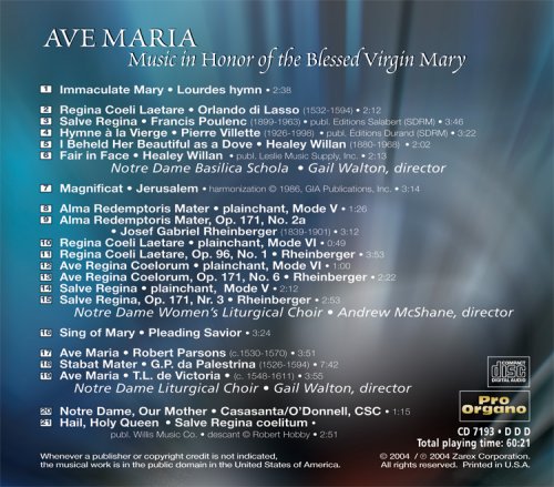 Notre Dame Basilica Schola - Ave Maria: Music in Honor of the Blessed Virgin Mary (2021)