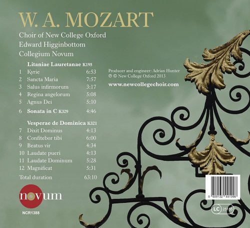 Inigo Jones, Michael Alchin, Guy Cutting, Patrick Edmond, Choir of New College Oxford, Collegium Novum, Edward Higginbottom - Mozart: Music for Salzburg Cathedra (2014) [Hi-Res]
