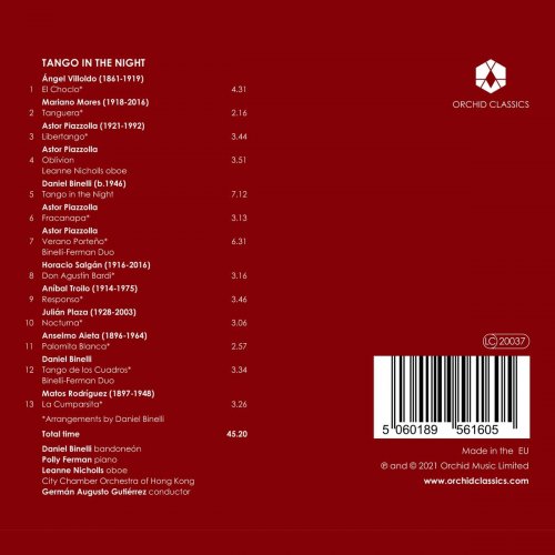 Daniel Binelli, Polly Ferman, Leanne Nicholls, City Chamber Orchestra of Hong Kong, Germán Augusto Gutiérrez - Tango in the Night (2021) [Hi-Res]