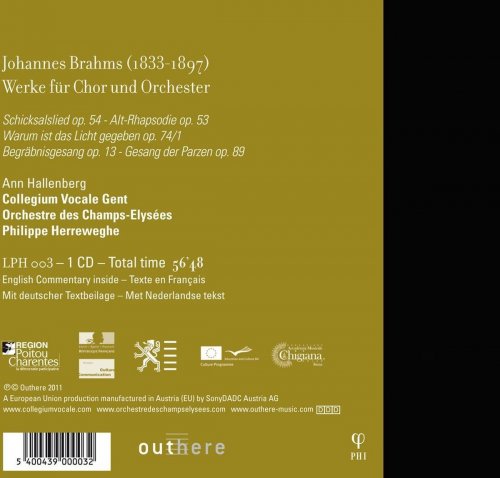Ann Hallenberg, Collegium Vocale Gent, Orchestre des Champs-Elysées, Philippe Herreweghe - Brahms: Werke für Chor und Orchester (2011) [Hi-Res]