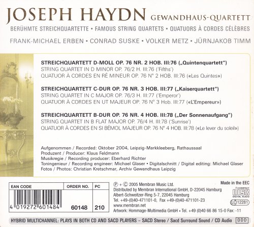 Gewandhaus-Quartett Leipzig - Haydn: Quartets Op. 76 Nos. 2-4 (2004) [SACD]